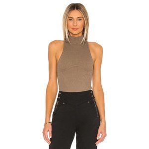 Michael Costello x REVOLVE Annalie Knit Bodysuit in Army Medium New AS-IS womens